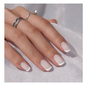 BTArtbox 3 Boxes + 18xtra Gel Press-on Glue-on Nails Classic Milky White French